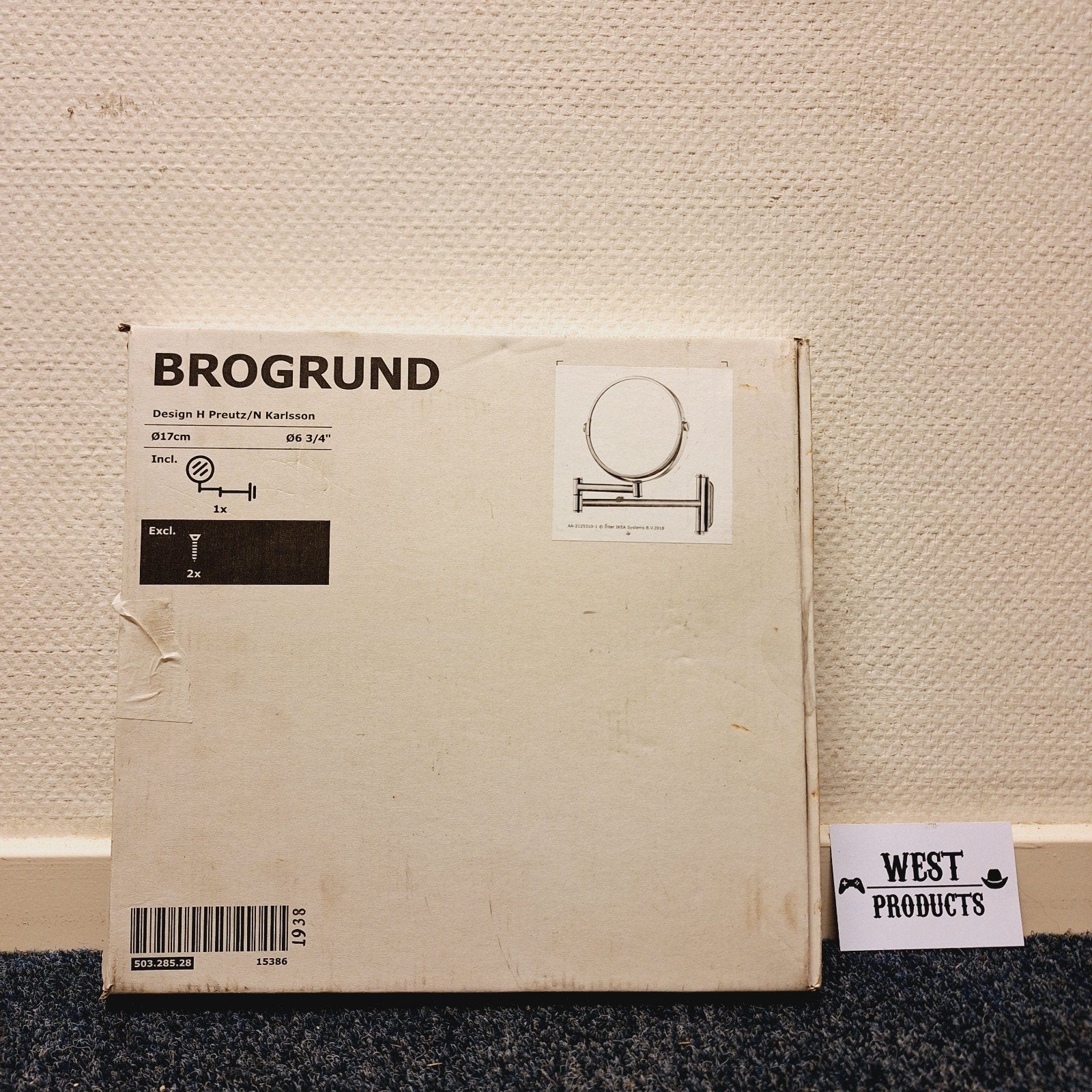 Nieuw: IKEA Brogrund 503.285.28 | Spiegel, Roestvrij Staal, Minder dan 50 cm, ., Rond, Nieuw