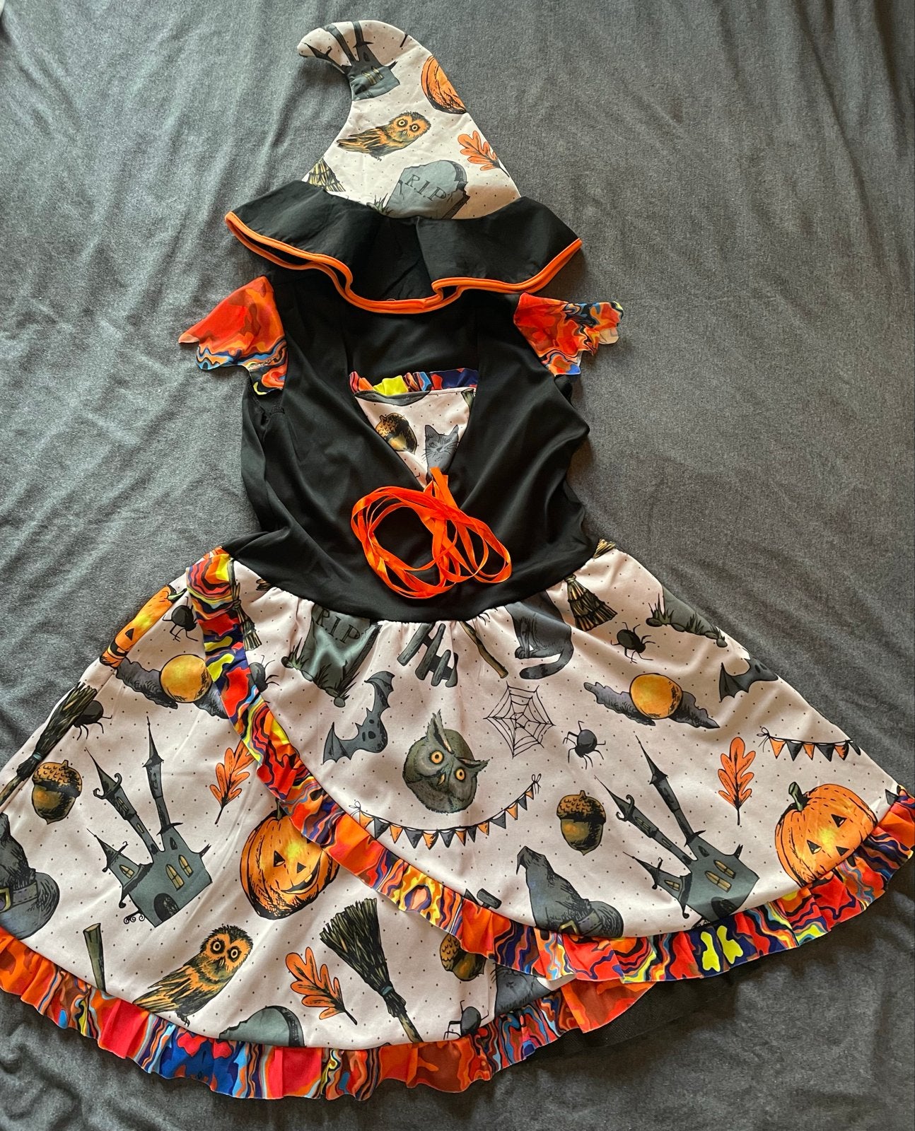 Halloween Heksenjurk met Hoed - Maat L/ XL, Kleding | Dames, Ophalen of Verzenden, Zo goed als nieuw, Maat 42/44 (L), Halloween
