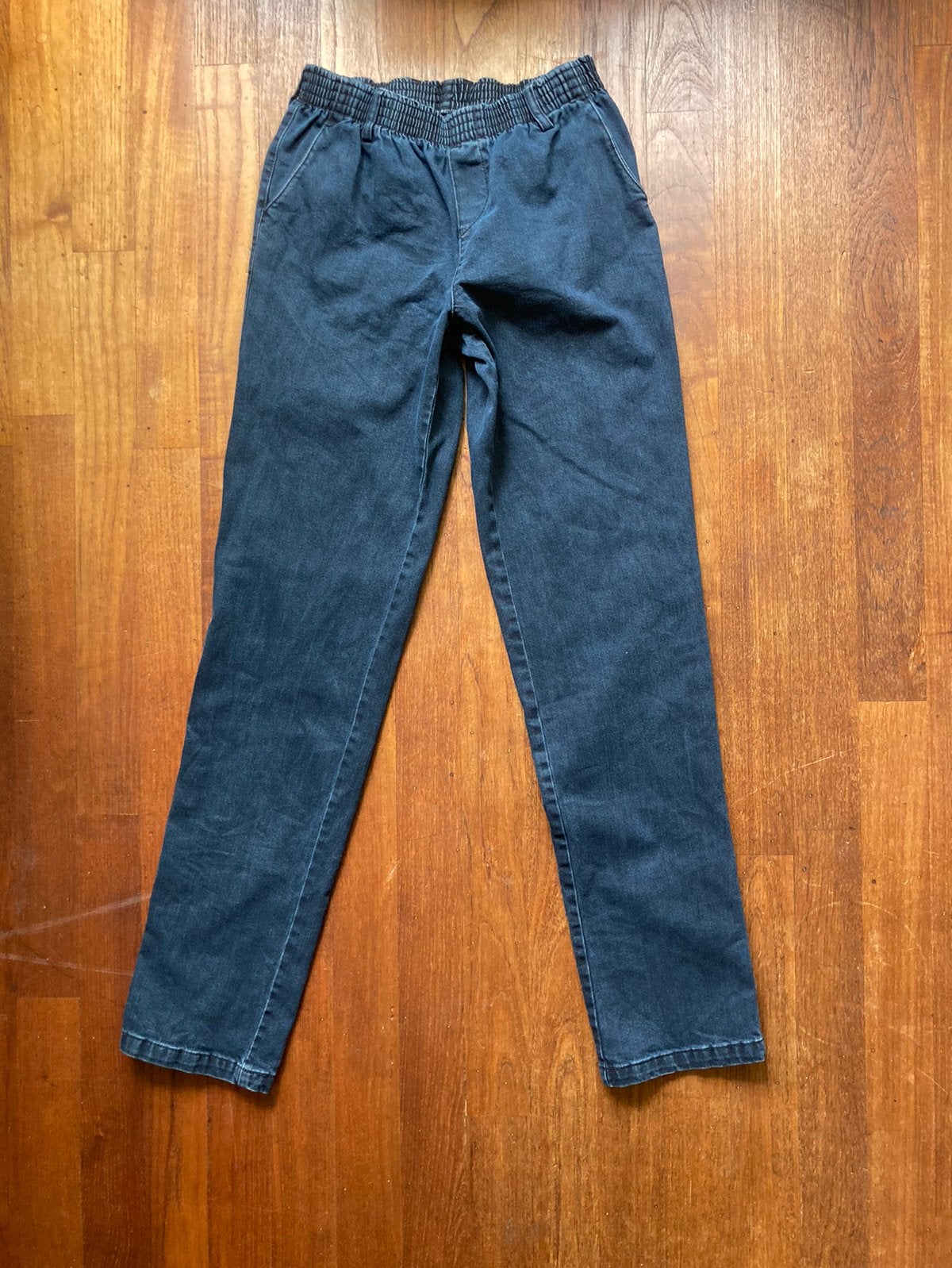 (Senioren) heren jeans met elastiek mt M, Ophalen of Verzenden, Zo goed als nieuw, Maat 52/54 (L), Blauw