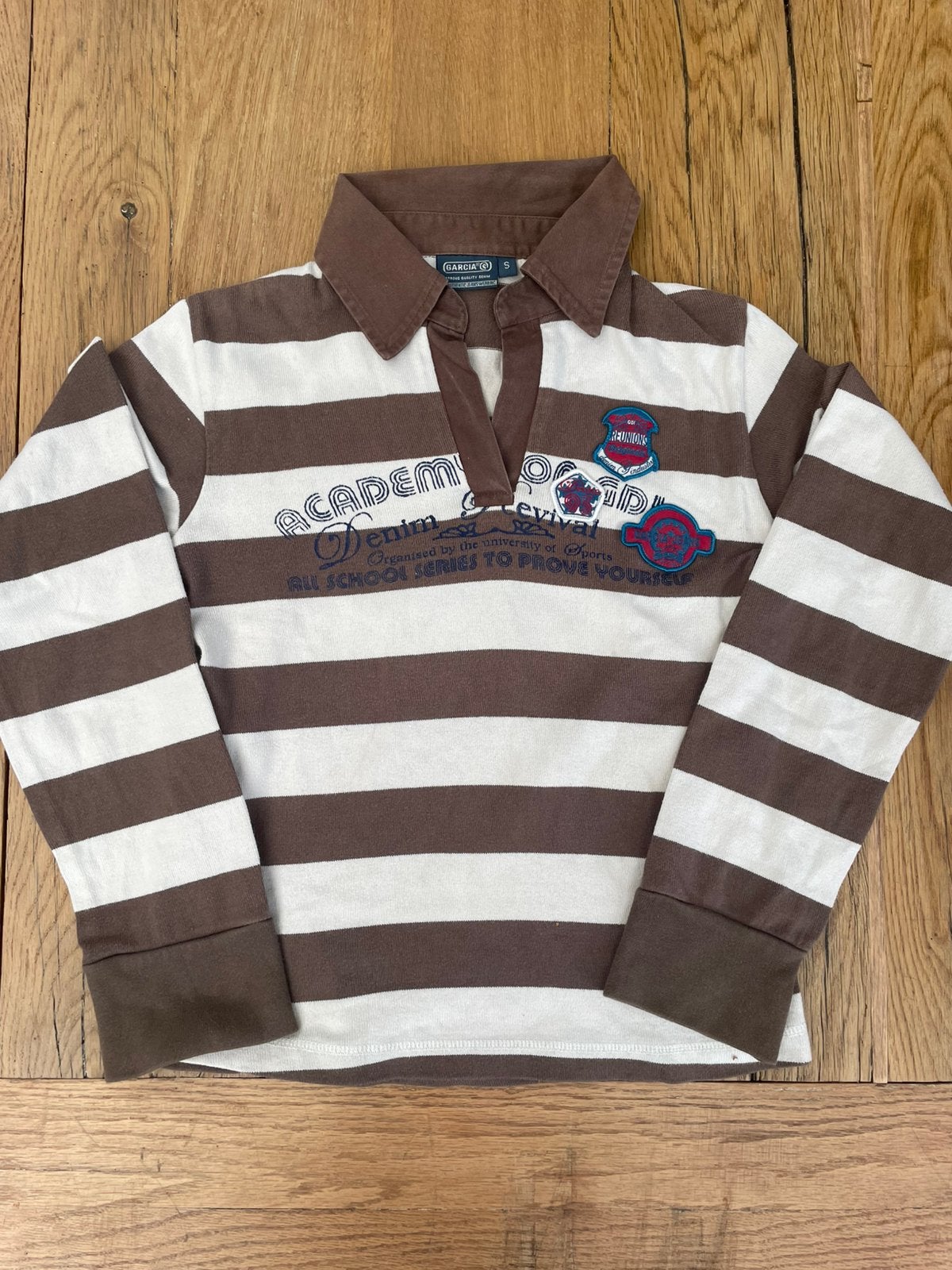 Longsleeve met kraag (polo), Ophalen of Verzenden, Zo goed als nieuw, Maat 46 (S) of kleiner, Bruin
