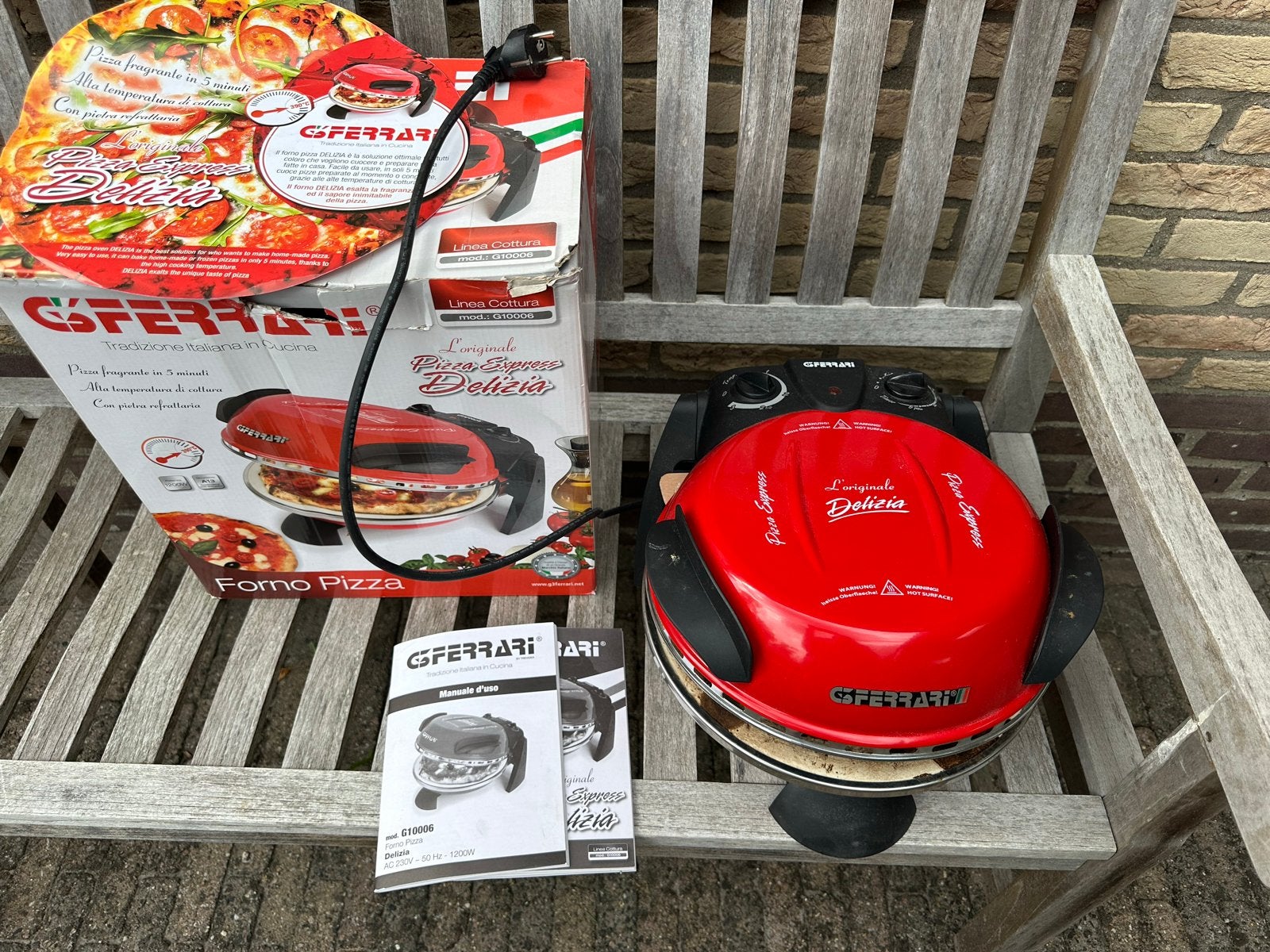 G3 Ferrari Pizza Express Delizia Pizzaoven - Rood, Witgoed en Apparatuur, Ovens, Minder dan 45 cm, Pizzaoven, Ophalen of Verzenden