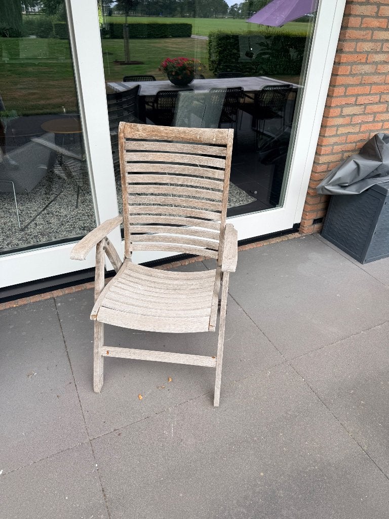 Tuinstoelen, Ophalen, Gebruikt, Teakhout, Verstelbaar