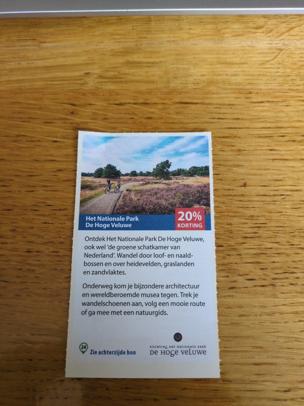 Kortingsbon voor Park de Hoge Veluwe, Tickets en Kaartjes, Drie personen of meer, Kortingsbon, Overige typen