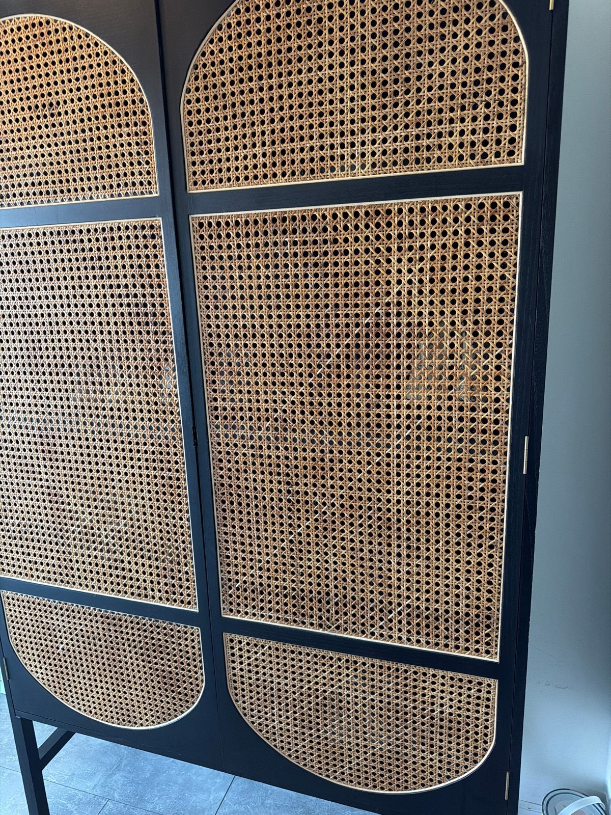 HKliving Retro Webbing Kast Zwart - Zo goed als nieuw, Ophalen, 100 tot 150 cm, 200 cm of meer, Zo goed als nieuw
