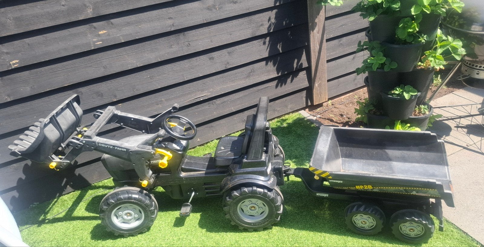 Traptractor Deutz Fahr  met aanhanger en voorlader, Kinderen en Baby's, Speelgoed | Buiten | Voertuigen en Loopfietsen, Ophalen of Verzenden