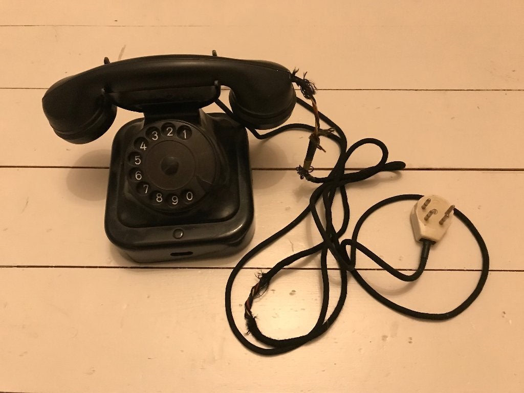 Te koop: antieke zwarte bakelite telefoon, Ophalen of Verzenden