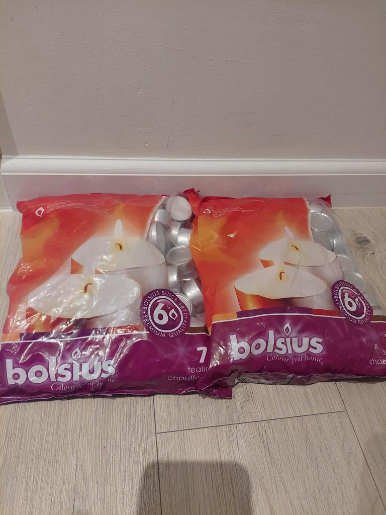 Nieuwe Bolsius theelichtjes - 2x 70 stuks, Overige materialen, Wit, Nieuw, Ophalen of Verzenden