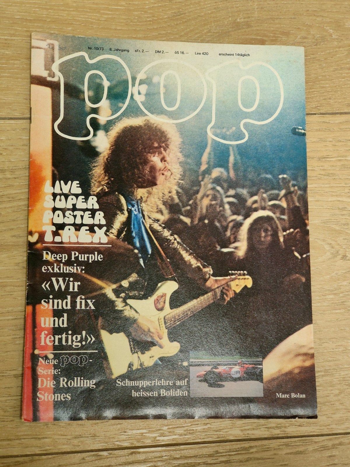 Pop 10/1973 Duits muziekblad. Met Super Poster T-Rex, Verzamelen, Ophalen of Verzenden, 1960 tot 1980, Tijdschrift