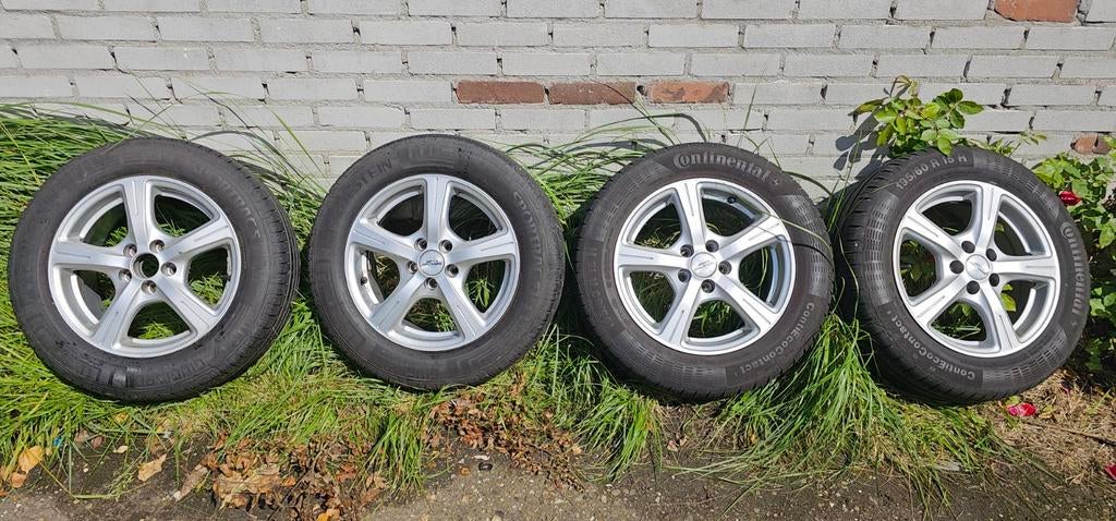 Velgen 5x114,3 met banden +- 7mm 195/60 R15, Auto-onderdelen, Banden en Velgen, Ophalen, Gebruikt, 15 inch, Banden en Velgen