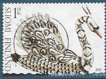 FINLAND 1 LK zegel Gouden Zwaan 2015, Verzenden, Finland, Gestempeld
