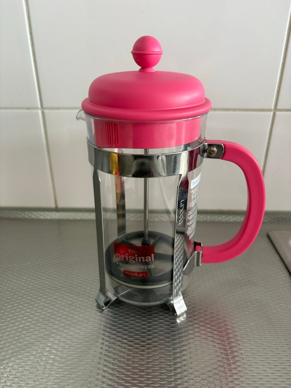 Bodum French Press Koffiezetapparaat - Roze, Overige modellen, Gemalen koffie, Ophalen of Verzenden, Zo goed als nieuw