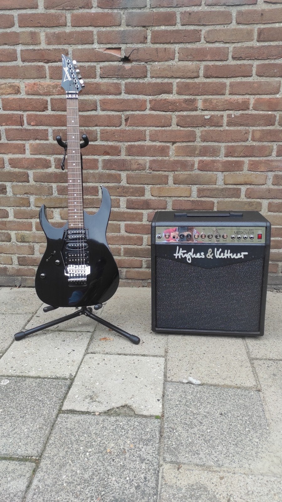 Ibanez RG (Lefty) met Hughes & Kettner attax metroverb, Ophalen, Gebruikt, Ibanez, Met versterker