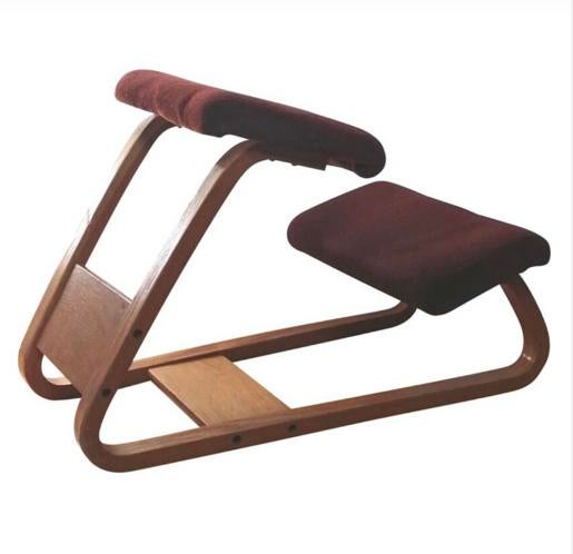 Scandinavische Ergonomisch kruk Teak/ stof, Ophalen, Zo goed als nieuw, Hout