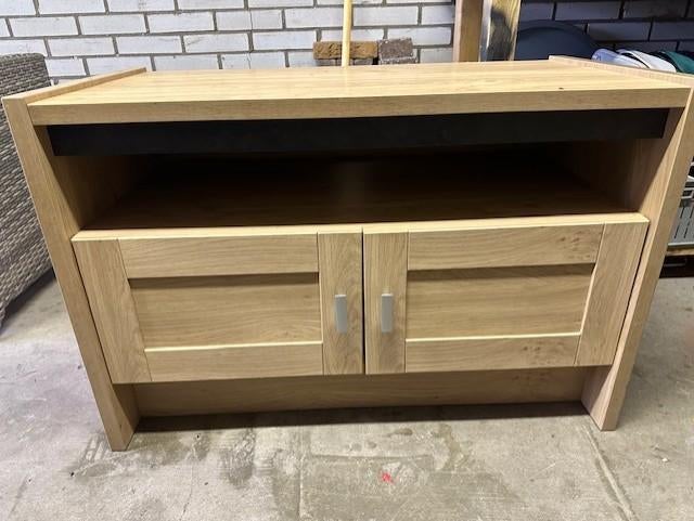 Televisie TV meubel eikenfineer 95x49 cm, Ophalen, Gebruikt, 50 tot 100 cm, Minder dan 100 cm