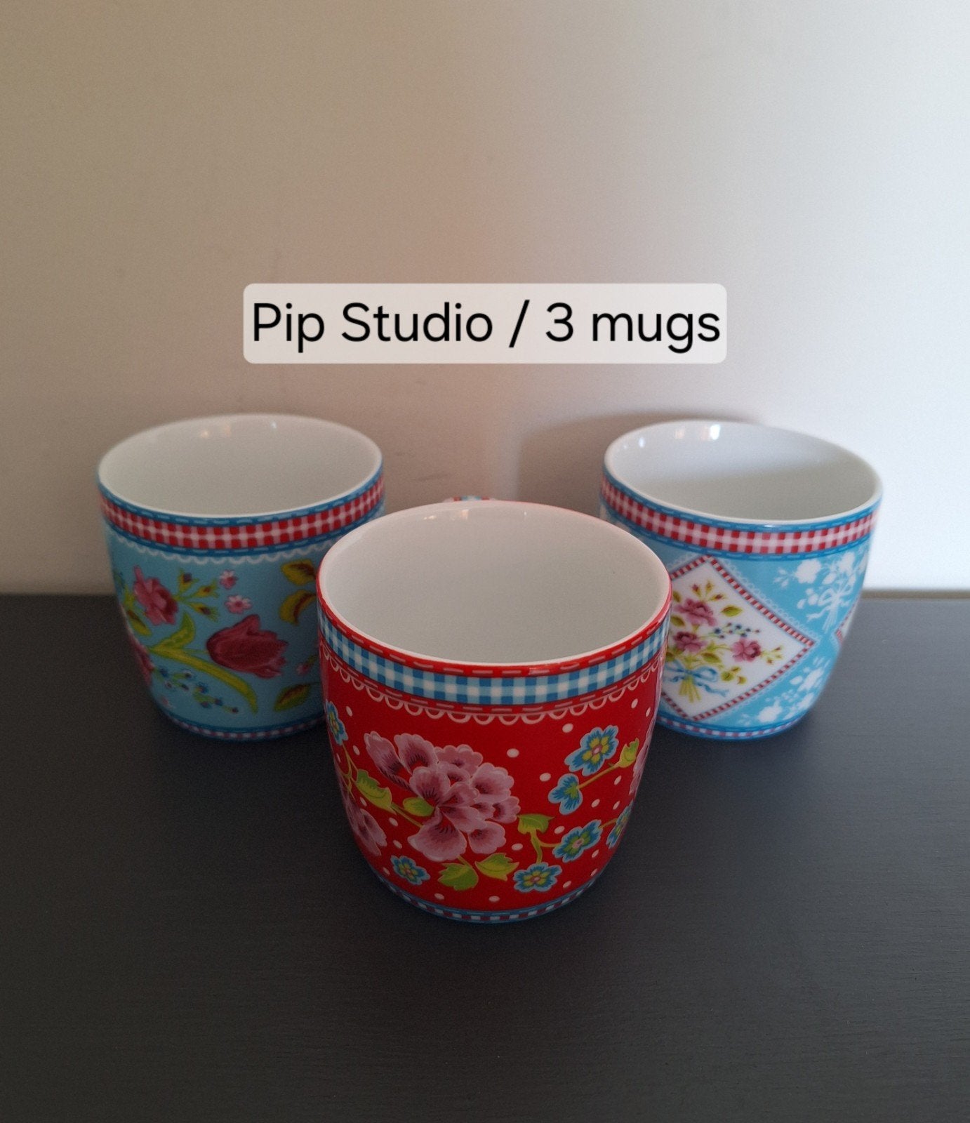 Pip Studio “Specially Designed for Pickwick” 3 mokken, Pip Studio, Zo goed als nieuw, Overige stijlen, Porselein