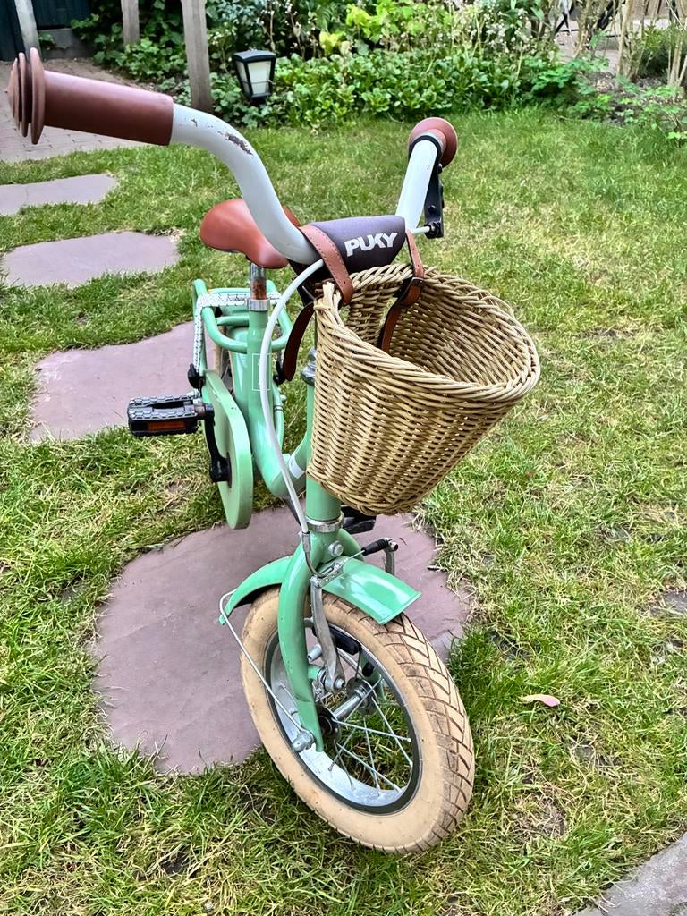 Puky youke 12 kinderfiets + mandje - Zo goed als nieuw, Ophalen, Terugtraprem, Zijwieltjes, Minder dan 16 inch