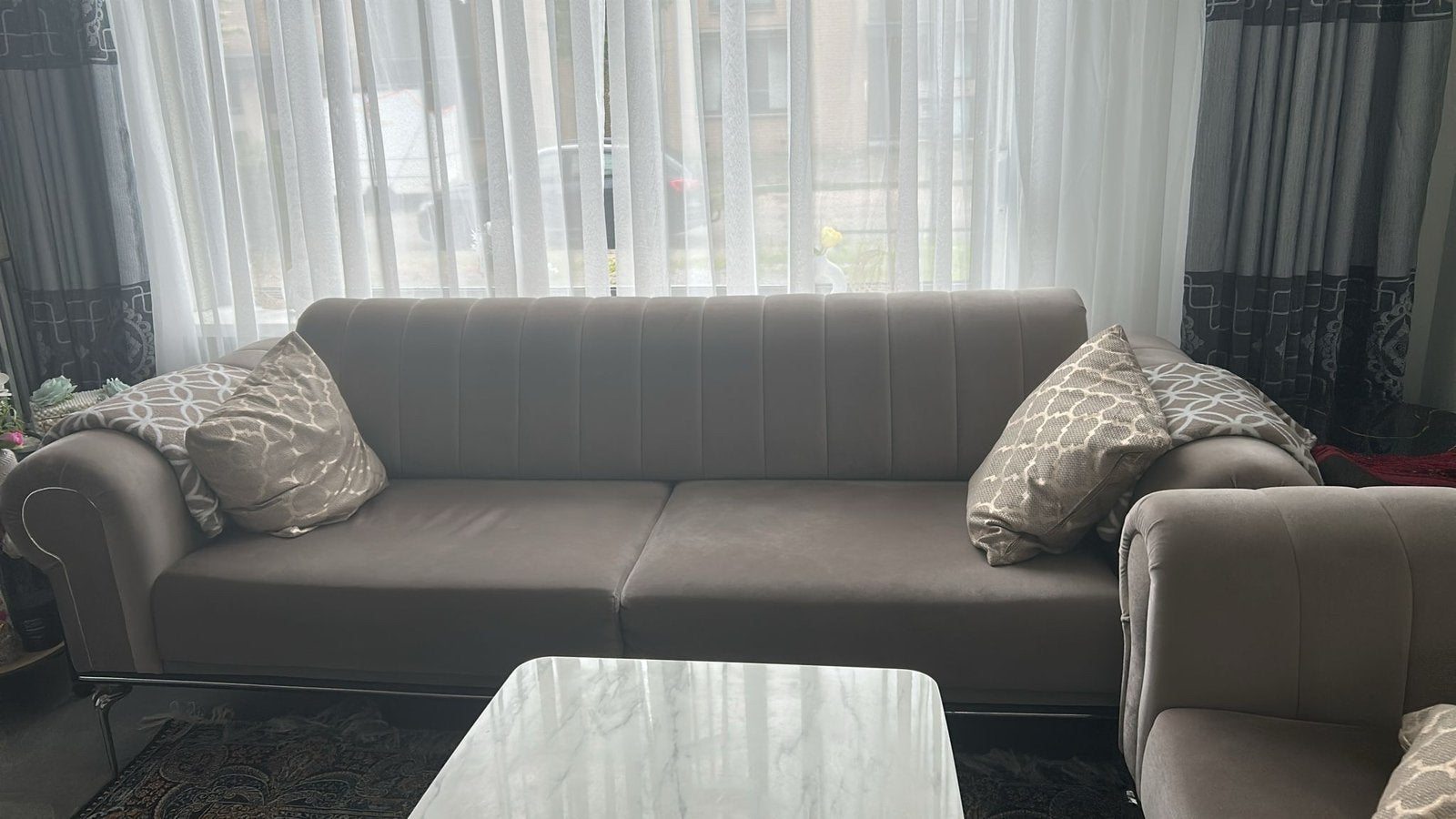 Prachtige luxe 3-zitsbank + fauteuil te koop., Ophalen of Verzenden, Zo goed als nieuw