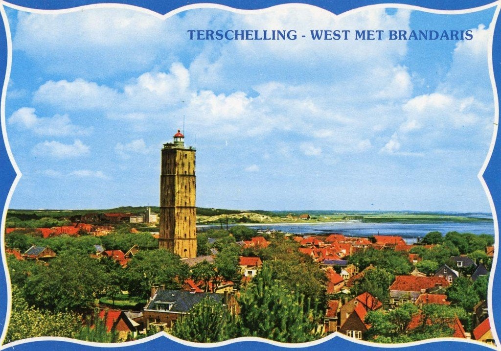 WEST TERSCHELLING Panorama met Brandaris, Verzenden, 1980 tot heden, Gelopen, Waddeneilanden