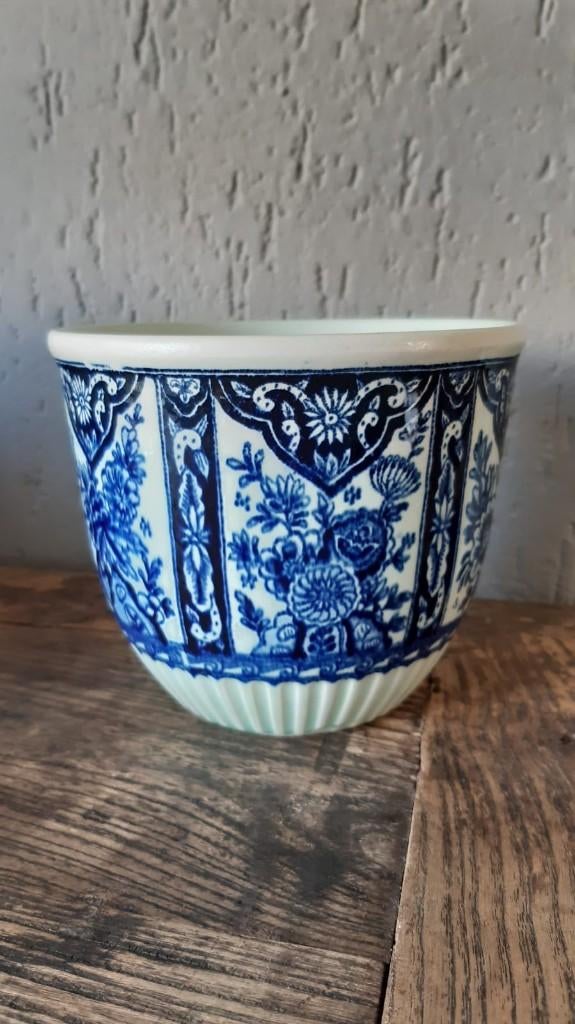 Mooie bloempot M14 Delfts | blauw zgan, Tuin en Terras, Bloempotten, Rond, Binnen, Ophalen of Verzenden, Zo goed als nieuw