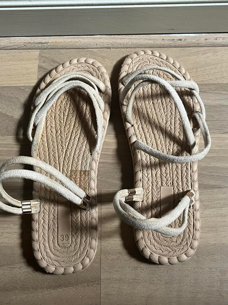 Zomer slippers maat 39, Slippers, Beige, Ophalen of Verzenden, Zo goed als nieuw
