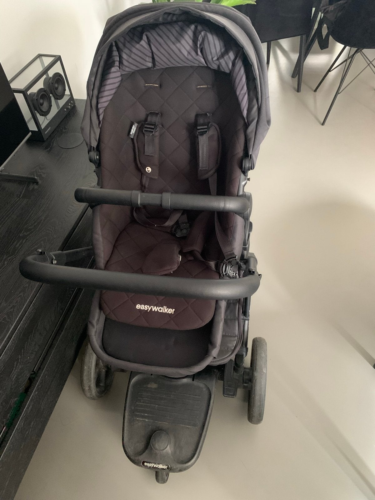 Easywalker Harvey3 kinderwagen zwart met accessoires, Gebruikt, Combiwagen, Met reiswieg, Ophalen
