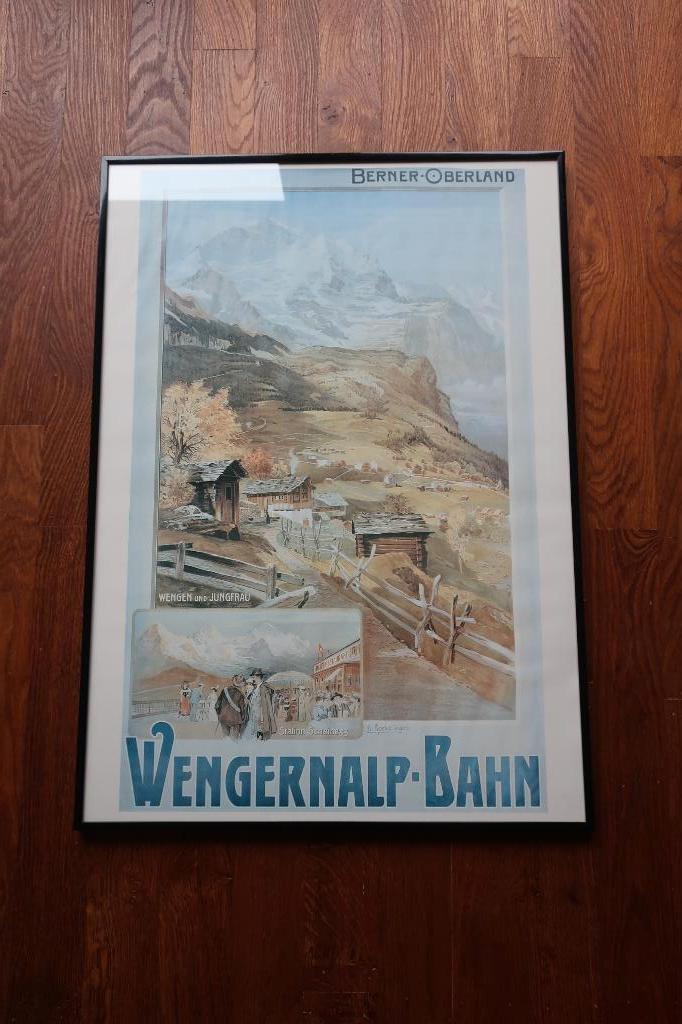 reclame poster Wengernalp Bahn, Verzamelen, Posters, Ophalen of Verzenden, Gebruikt, A1 t/m A3, Reclame