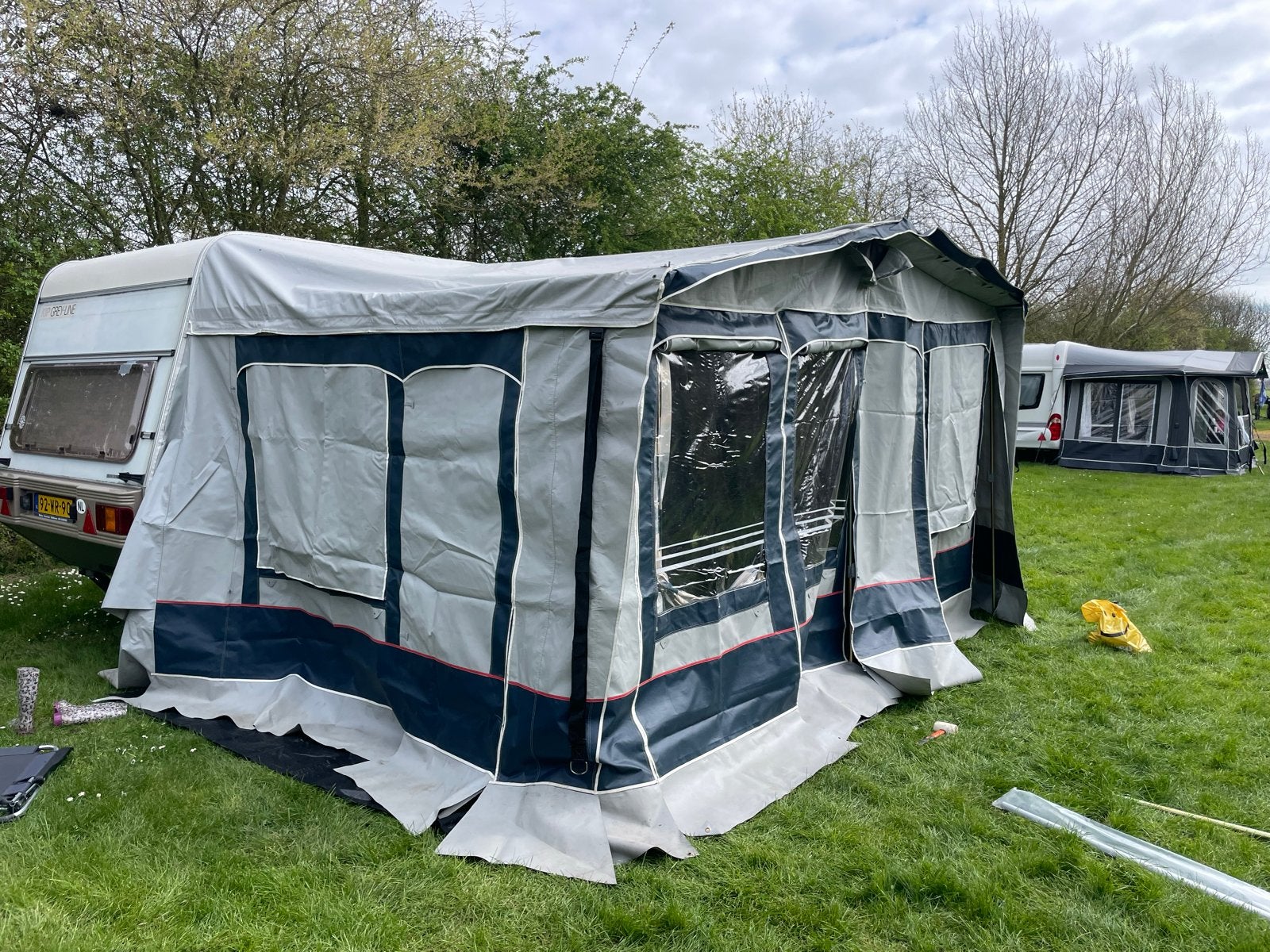 Van der Hurk De Luxe voortent – ca. 250 cm diep, Ophalen, Gebruikt, Polyester, Overige merken
