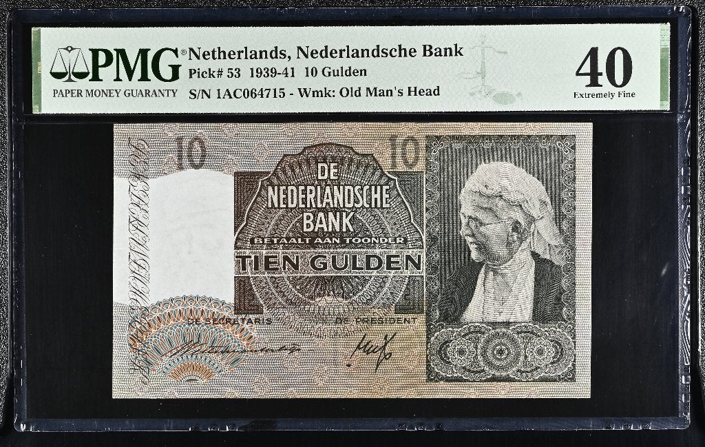 Prachtig biljet 10 gulden Emma, 1940 | PMG 40, Postzegels en Munten, Ophalen of Verzenden, 10 gulden