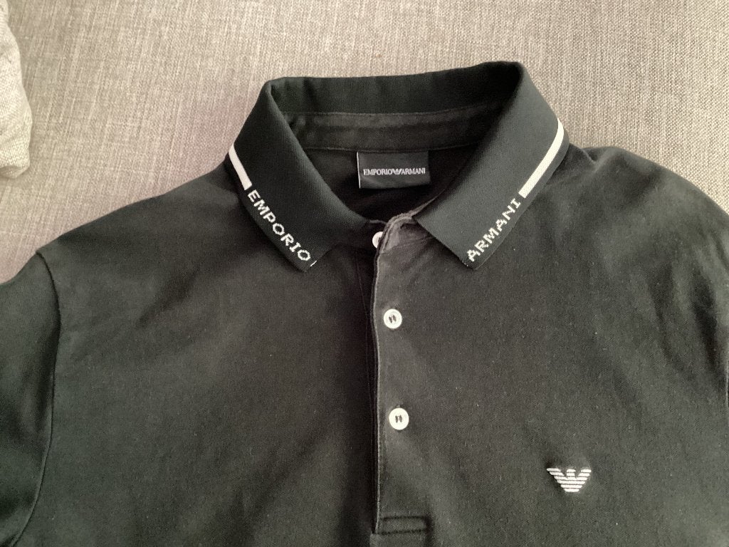 Originele Armani zwarte polo – maat XL, Ophalen of Verzenden, Zo goed als nieuw, Maat 56/58 (XL), Zwart
