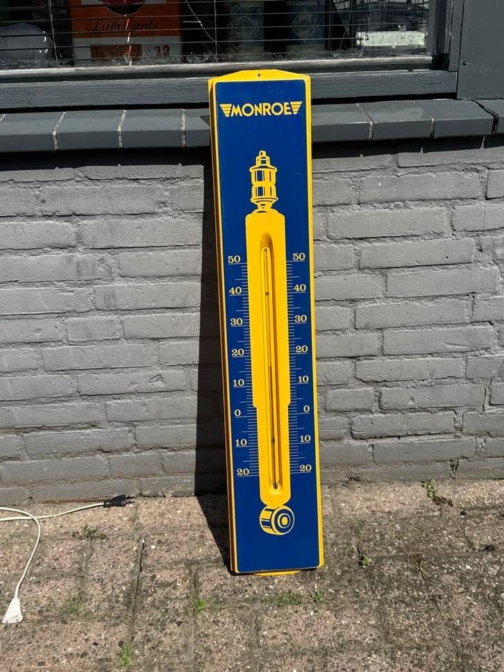 Vintage Monroe Buitenthermometer Monroe - Decoratief & Funct, Ophalen, Reclamebord, Gebruikt, .