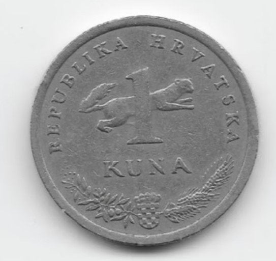 Kroatië 1 kuna 1993 KM# 9.1, Verzenden, Overige landen, Losse munt