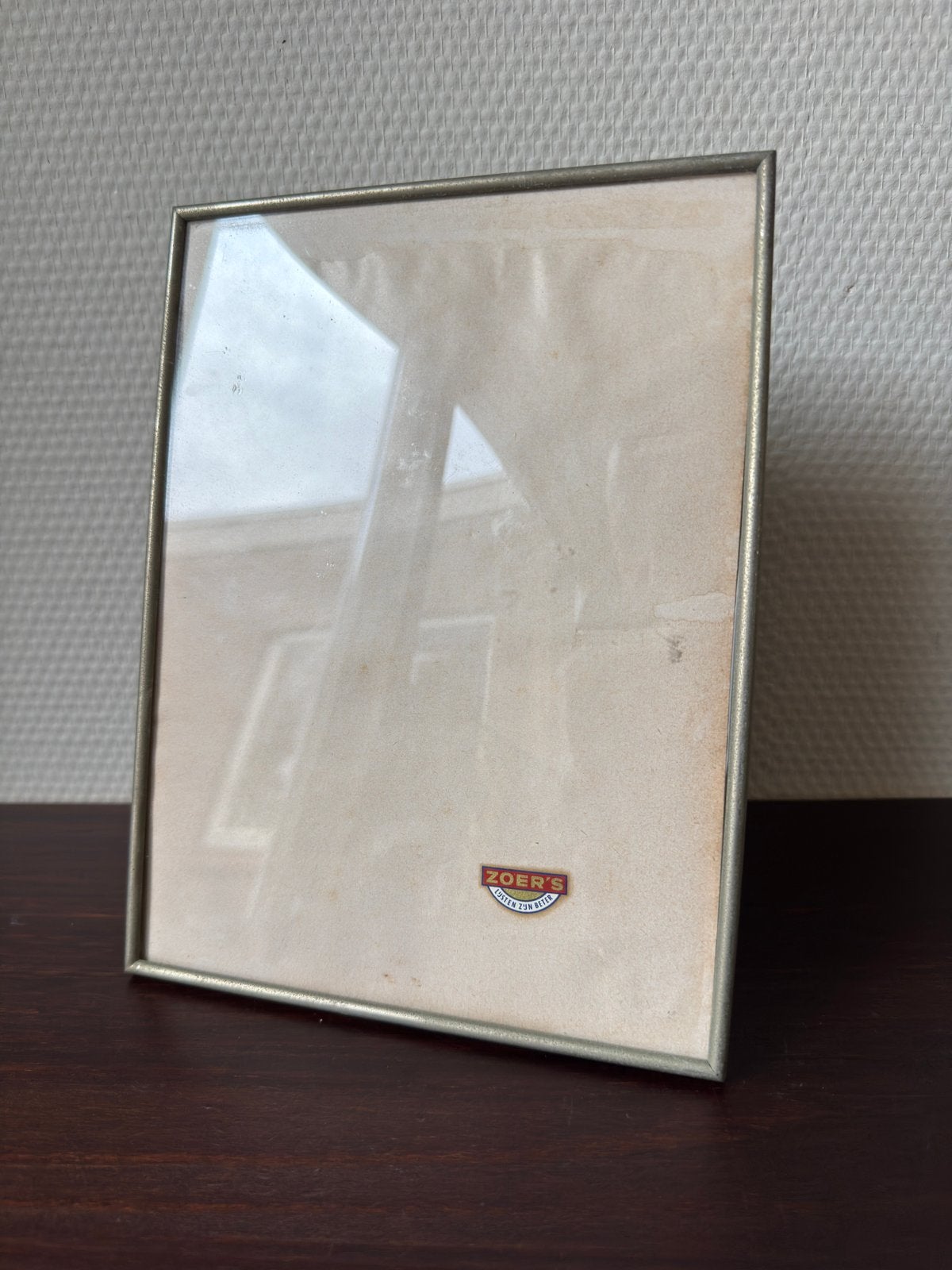 Vintage Fotolijst Zoer's met Bol Glas, Gebogen Glas, Metaal, Ophalen of Verzenden, Gebruikt
