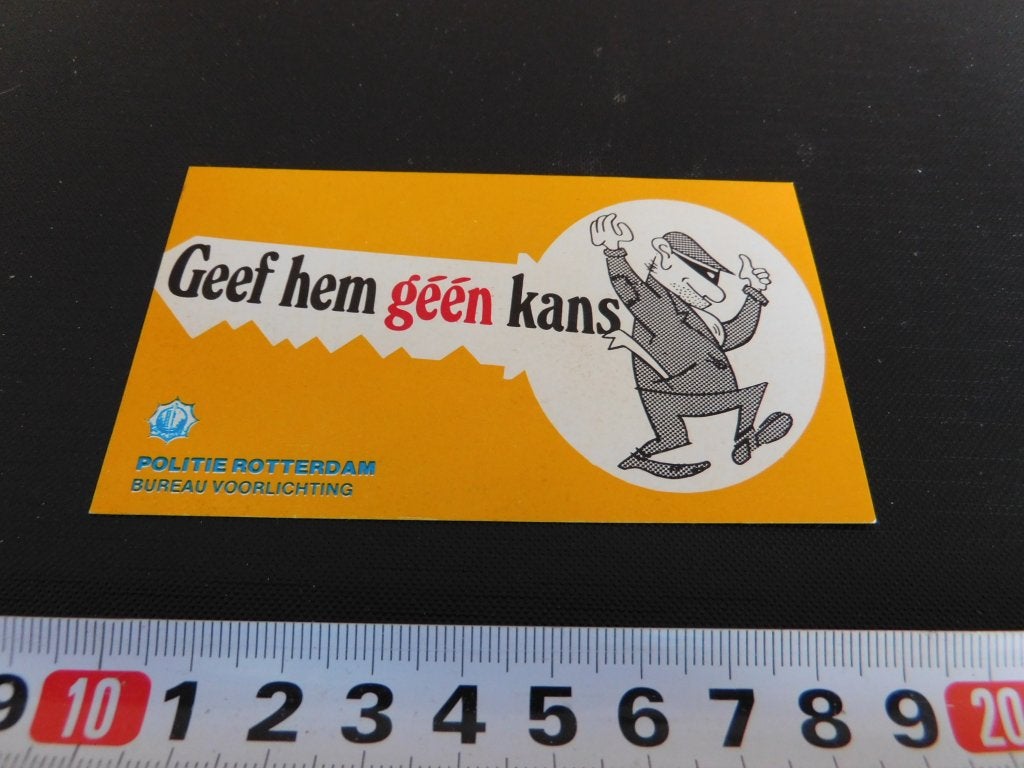 sticker Politie Gemeentepolitie Rotterdam GP Geef hem géén *, Ophalen, Zo goed als nieuw