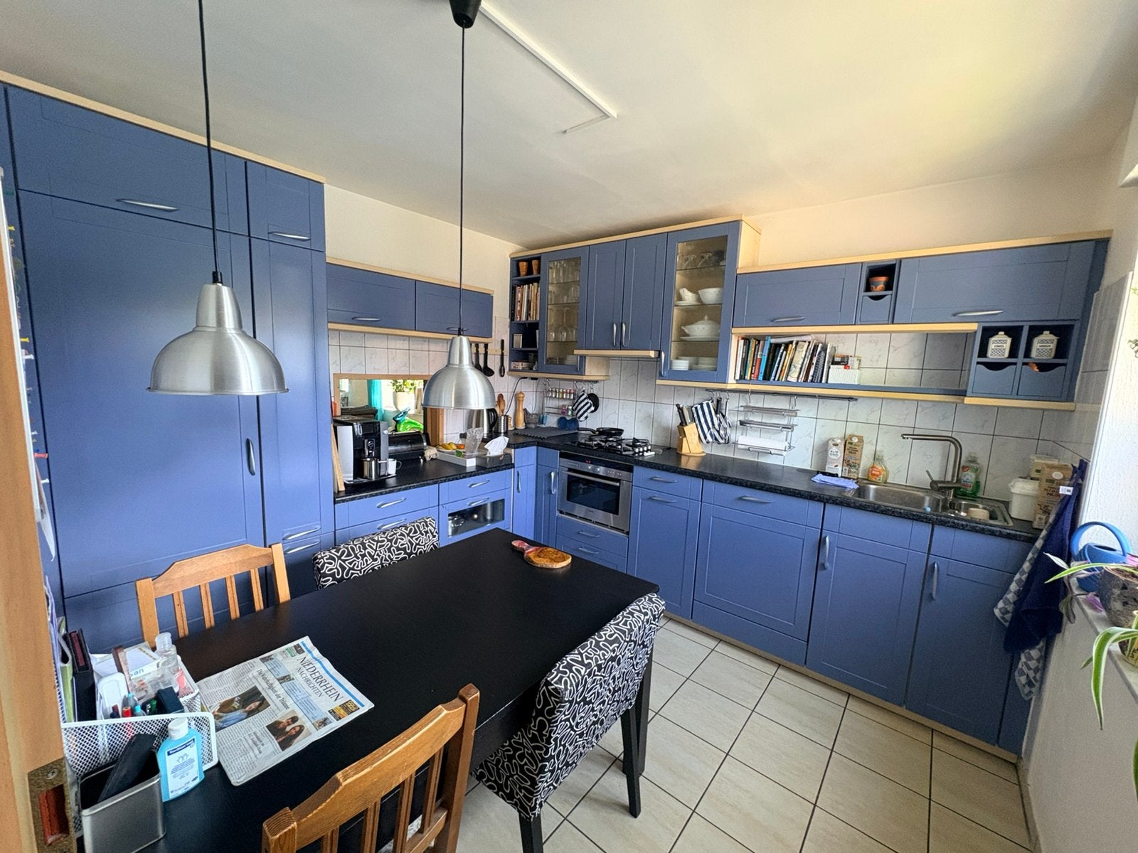 GRATIS Inbouwkeuken inclusief apparatuur, Huis en Inrichting, Ophalen, Gebruikt, Blauw, Hoekkeuken