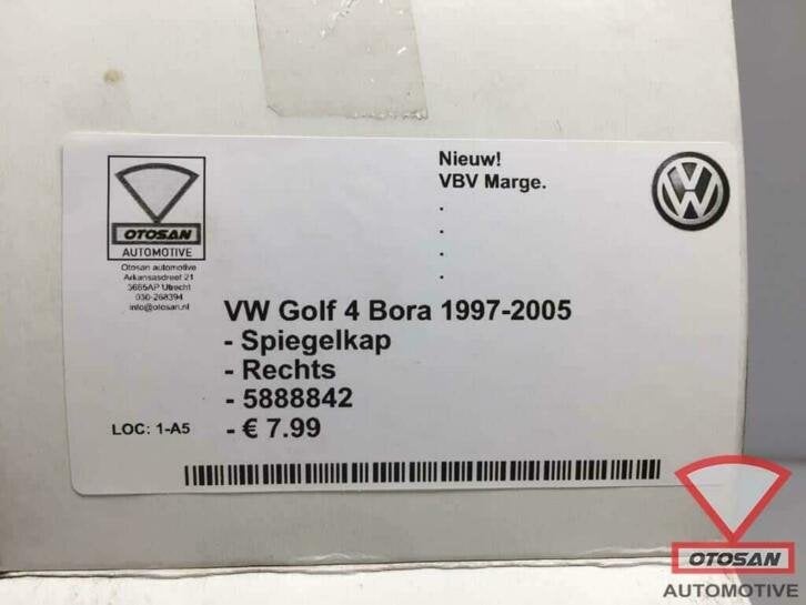 vw golf 4 bora 2001 spiegelkap spiegel kap rechts nieuw! 588, Volkswagen, Volkswagen AG, Nieuw, Berliner Ring 2
38440  Wolfsburg, DE