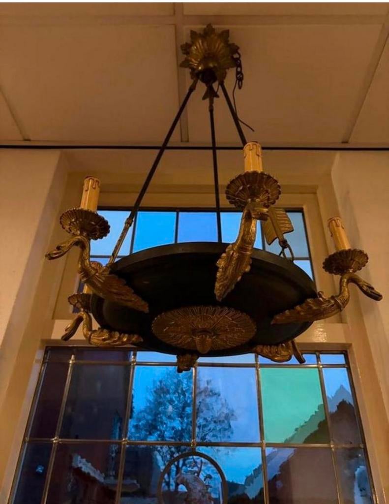 Hanglamp brons empire stijl 19 e eeuws met adelaar