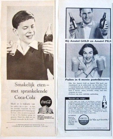 Advertenties reclames van juli 1958 Amstel AEG Knorr Ponds, Ophalen of Verzenden, Gebruikt, Overige typen