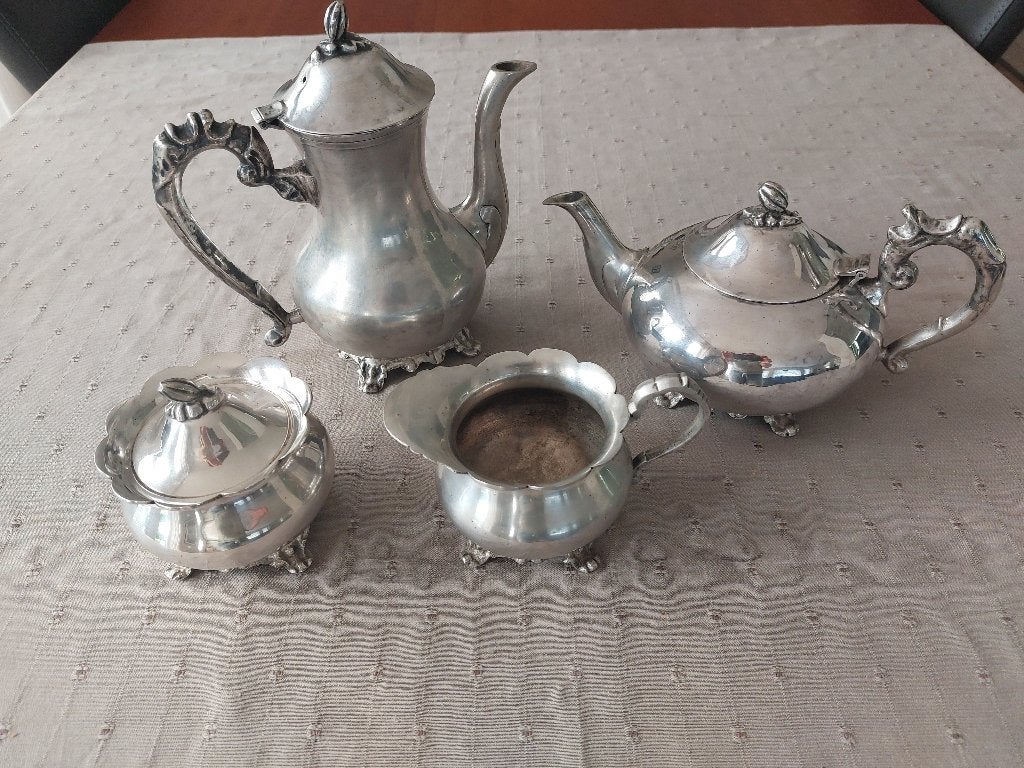 4-delig verzilverd koffie-theeservies, Ophalen of Verzenden