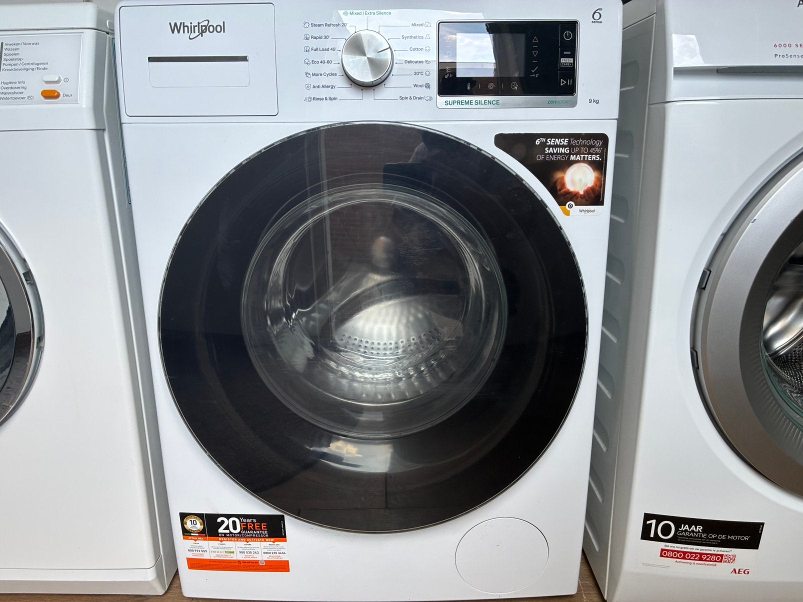 Zo goed als Nieuw Jong Luxe Whirlpool SupremeSilence 9Kg, 1200 tot 1600 toeren, 8 tot 10 kg, Ophalen of Verzenden, Voorlader