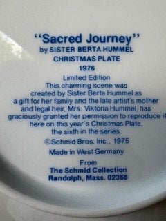 borden Berta Hummel Schmid Christmas Plate-Serie, Ophalen