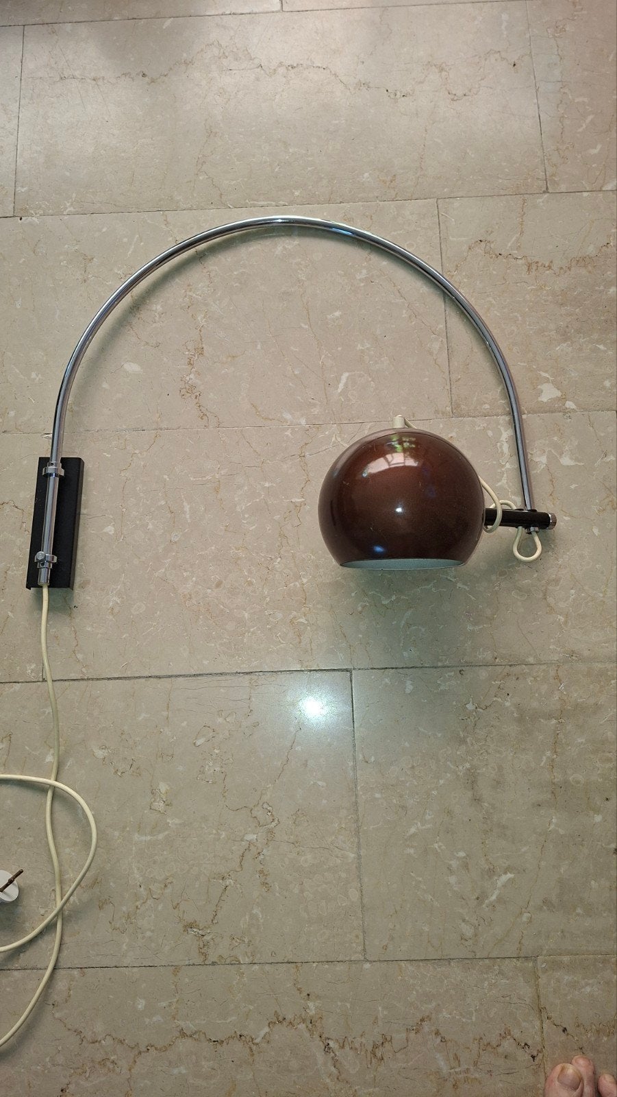 vintage Herda wandlamp, Huis en Inrichting, Lampen | Wandlampen, Ophalen, Bruin, E27 (groot), Zo goed als nieuw