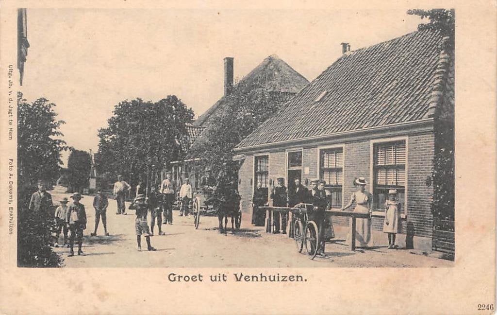 Groet uit Venhuizen Westerbuurt Café West-Friesland, Ophalen of Verzenden, Voor 1920, Ongelopen, Noord-Holland