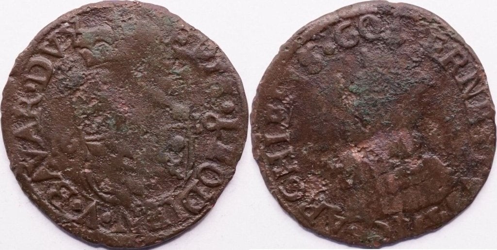Luik liard 1610 Ernest van Beieren koper, Ophalen of Verzenden, Overig, Losse munt