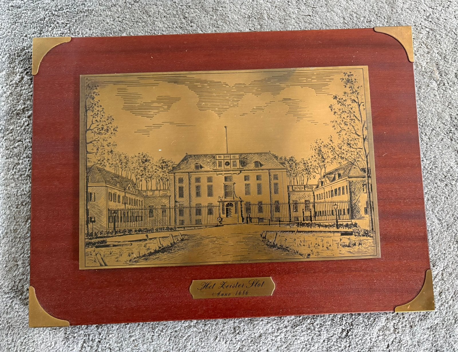 Plaat zeister slot, Ophalen of Verzenden, Voor 1940, Zo goed als nieuw