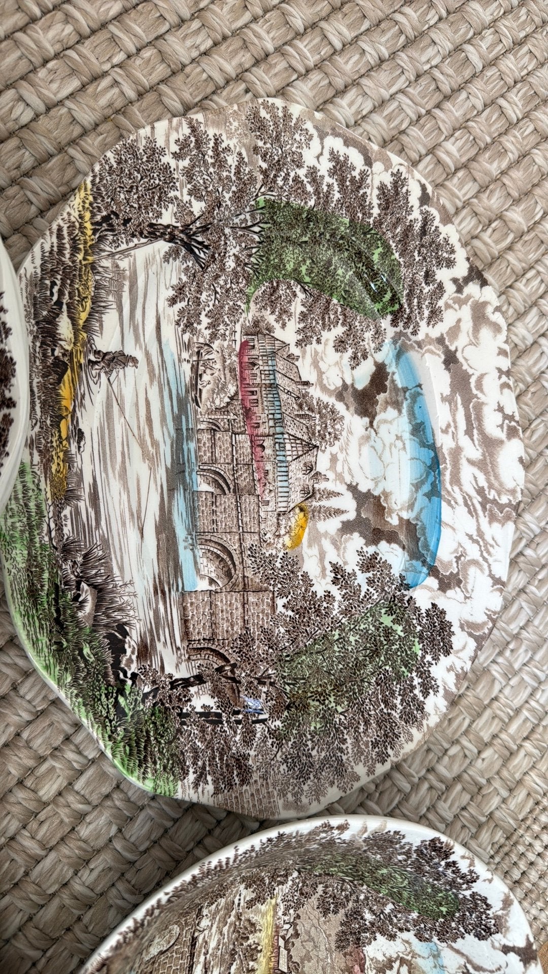 Crown Ducal Bridge Scenes servies 15-delige Made in England, Antiek en Kunst, Ophalen