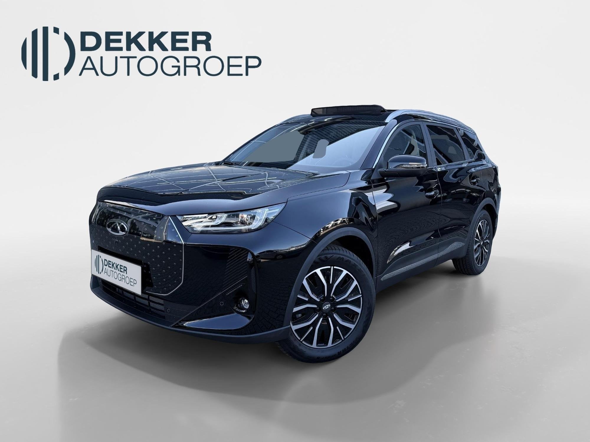 Chery Tiggo 7 Unique PHEV Panoramadak | Stoelverwarming en k, Auto's, Automaat, Stof, Zwart, Bedrijf