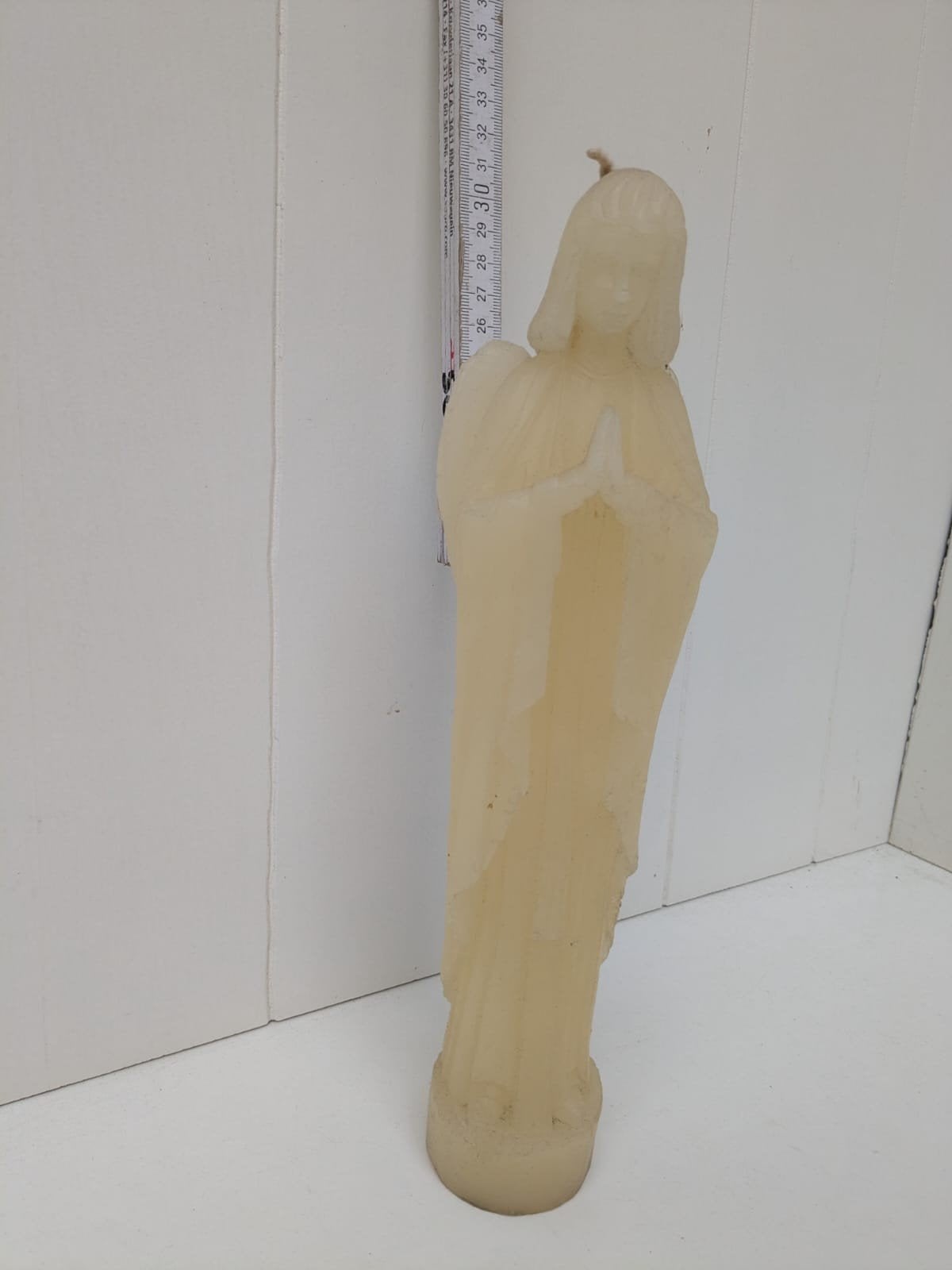 Grote engel kaars - 27 cm hoog, Ophalen, Crème, Kaars, Was
