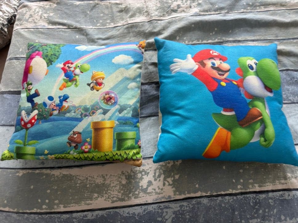 Super Mario kussens, Ophalen of Verzenden, Zo goed als nieuw, Vierkant