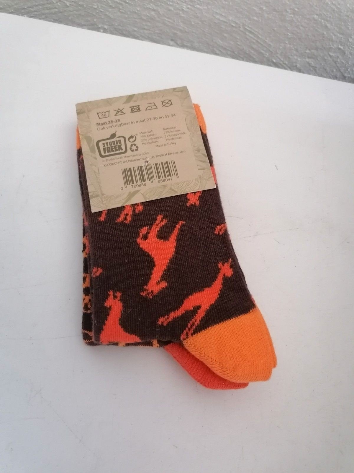 Nieuwe Freek's Sokken - freek vonk Giraffe Print, Sokken en Kniesokken, Bruin, Maat 35 t/m 38, Freek's