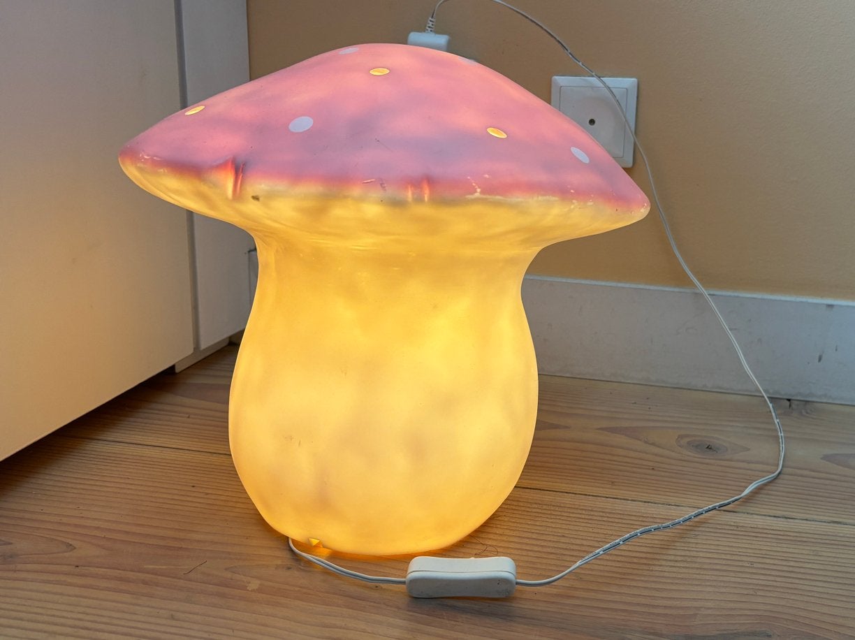 Roze Heico paddenstoel lamp zgan, Ophalen of Verzenden, Zo goed als nieuw, Overige merken, Lamp